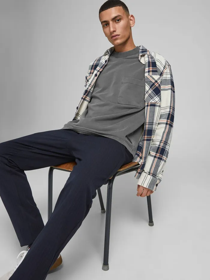 Sweatshirts JACK and JONES Mens OVERSIZED LOOPBACK SWEATSHIRT Grey Black Online