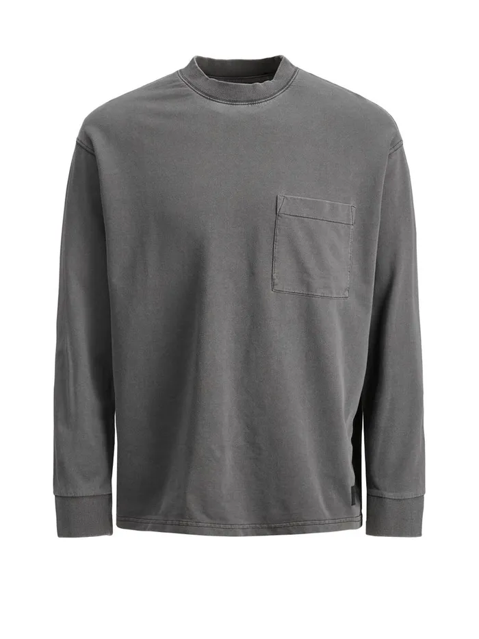 Sweatshirts JACK and JONES Mens OVERSIZED LOOPBACK SWEATSHIRT Grey Black Online
