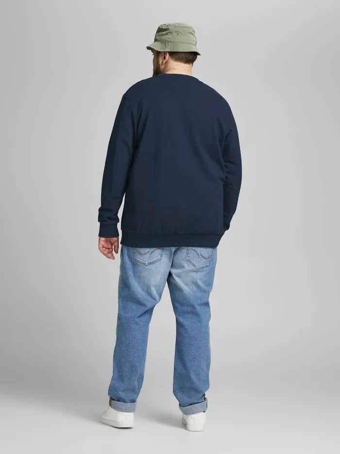 Sweatshirts JACK and JONES Mens PRINT PLUS SIZE SWEATSHIRT Blue Navy Blazer Gift Ideas