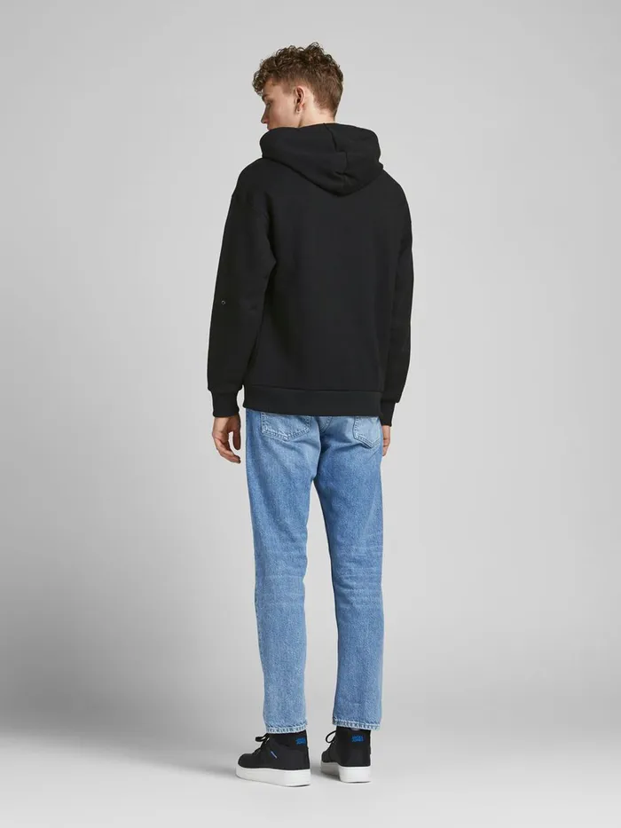 Sweatshirts JACK and JONES Mens SKULL PRINTED HOODIE Black Tap Shoe Near Me