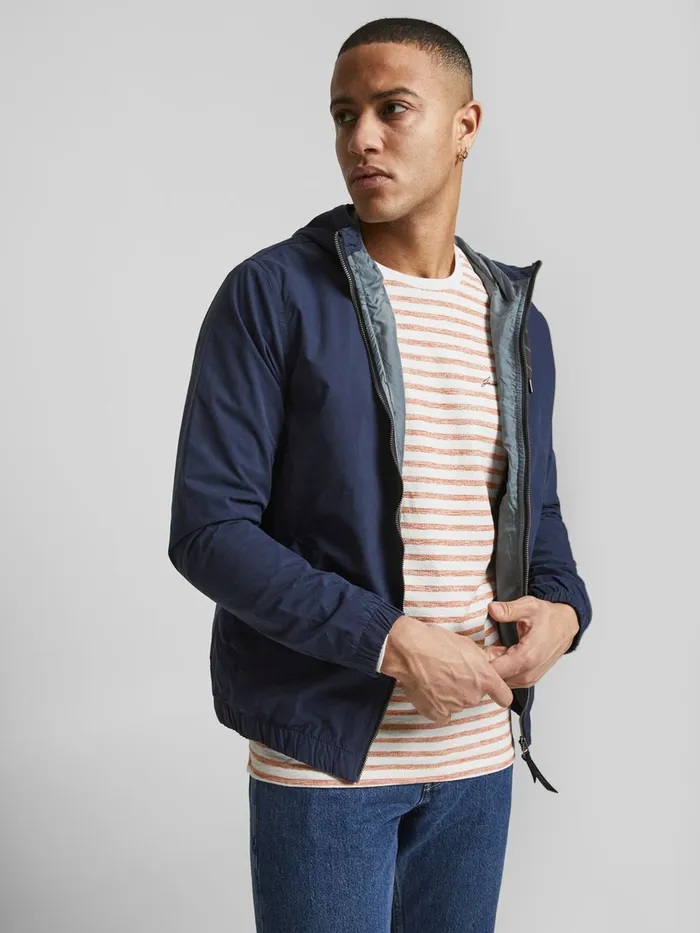 Sweatshirts JACK and JONES Mens STRIPED CREW NECK SWEATSHIRT Pink Hawaiian Sunset Popular
