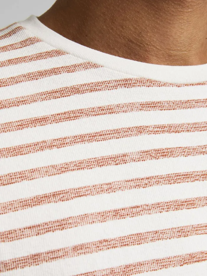 Sweatshirts JACK and JONES Mens STRIPED CREW NECK SWEATSHIRT Pink Hawaiian Sunset Popular