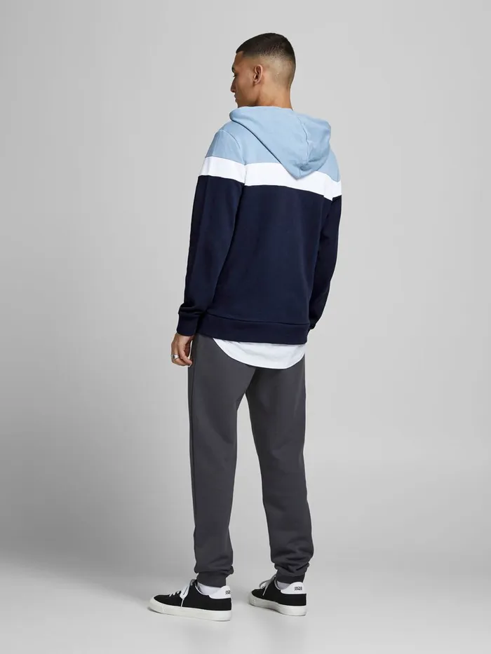 Sweatshirts JACK and JONES Mens ZIPPED HOODIE Blue Navy Blazer Cheap On Sale