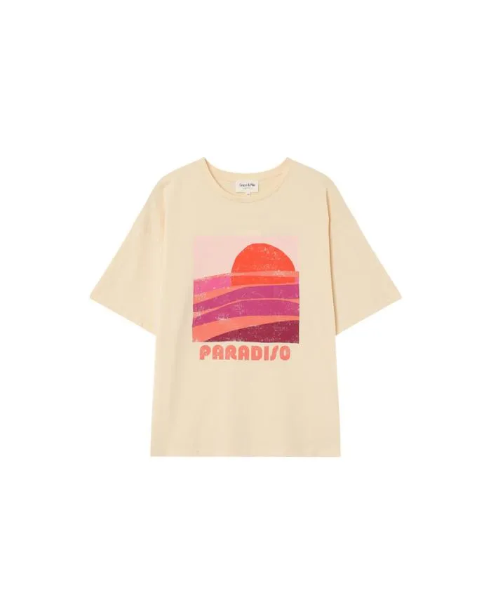 TSHIRT BEIGE MENDOZA Shop Grace and Mila Printed Tshirts