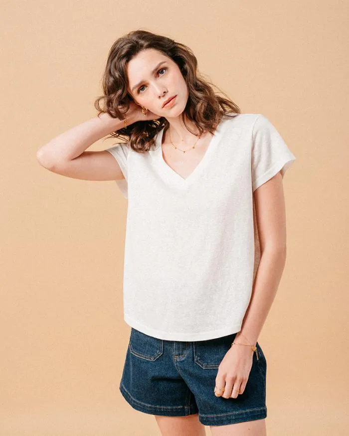 TSHIRT ECRU MONDAY Shop Grace and Mila ShortSleeves Tshirts