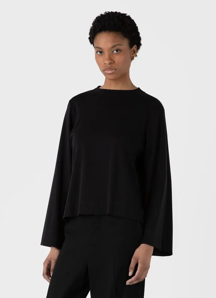 Tshirts and Tops ussunspel Women Wide Sleeve Tshirt Black