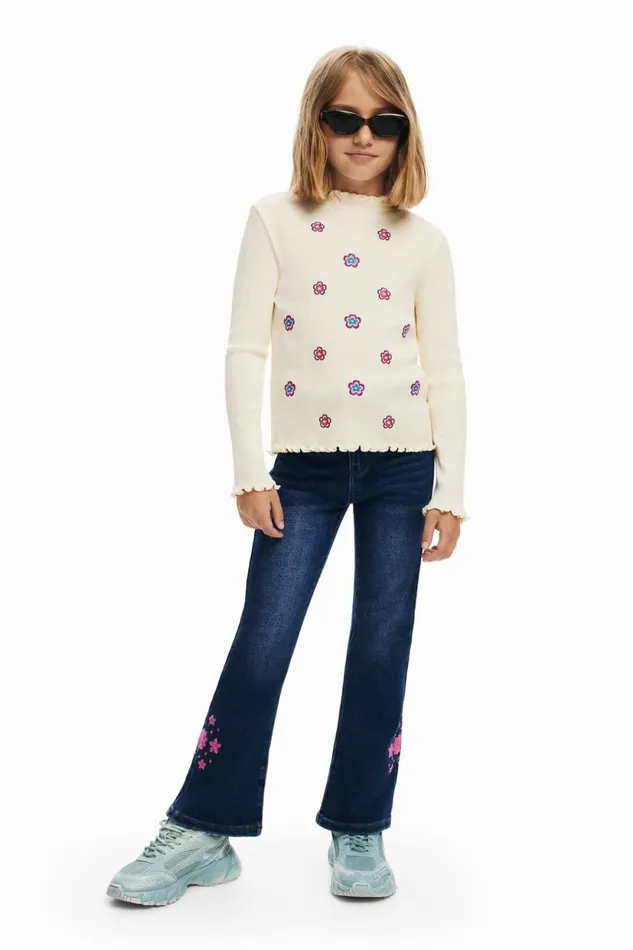 Tshirts And Shirts Kids Desigual Longsleeve Floral Tshirt White