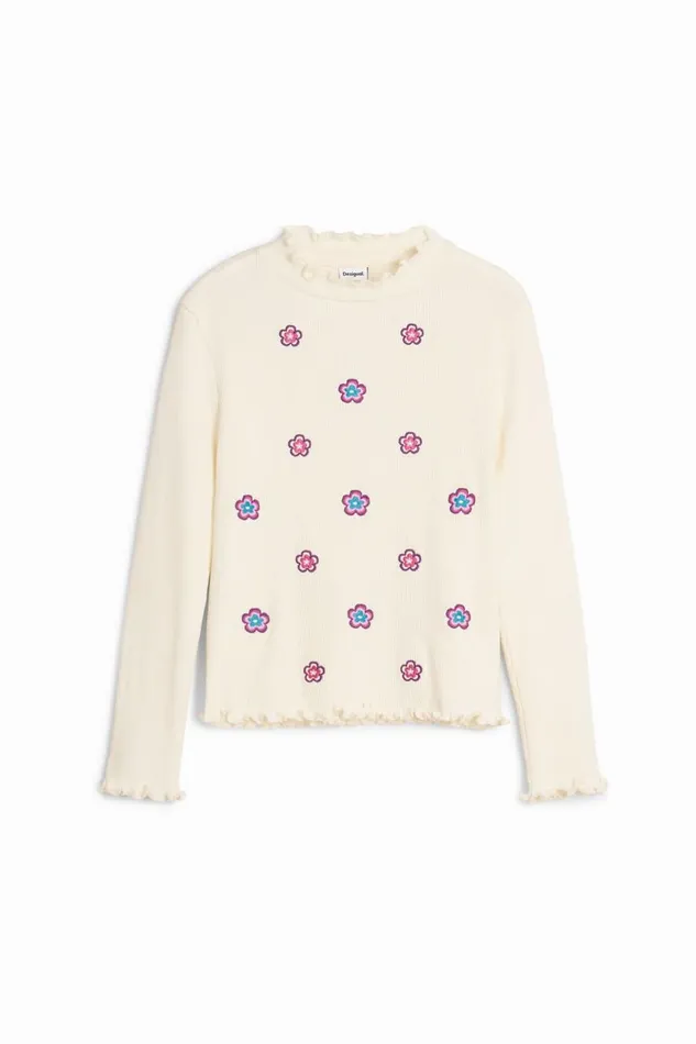 Tshirts And Shirts Kids Desigual Longsleeve Floral Tshirt White