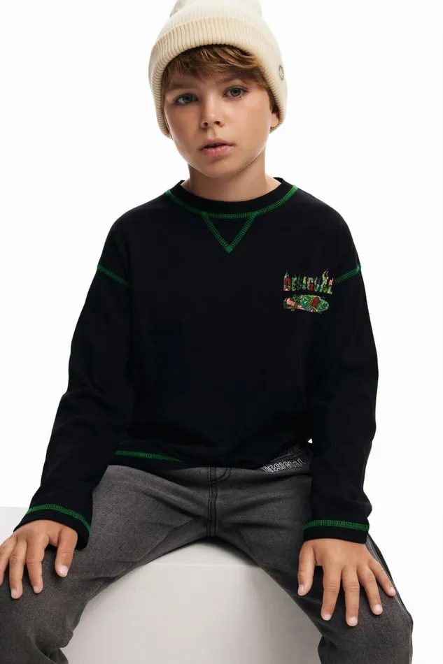 Tshirts And Shirts Kids Desigual Skate Hoodie Black