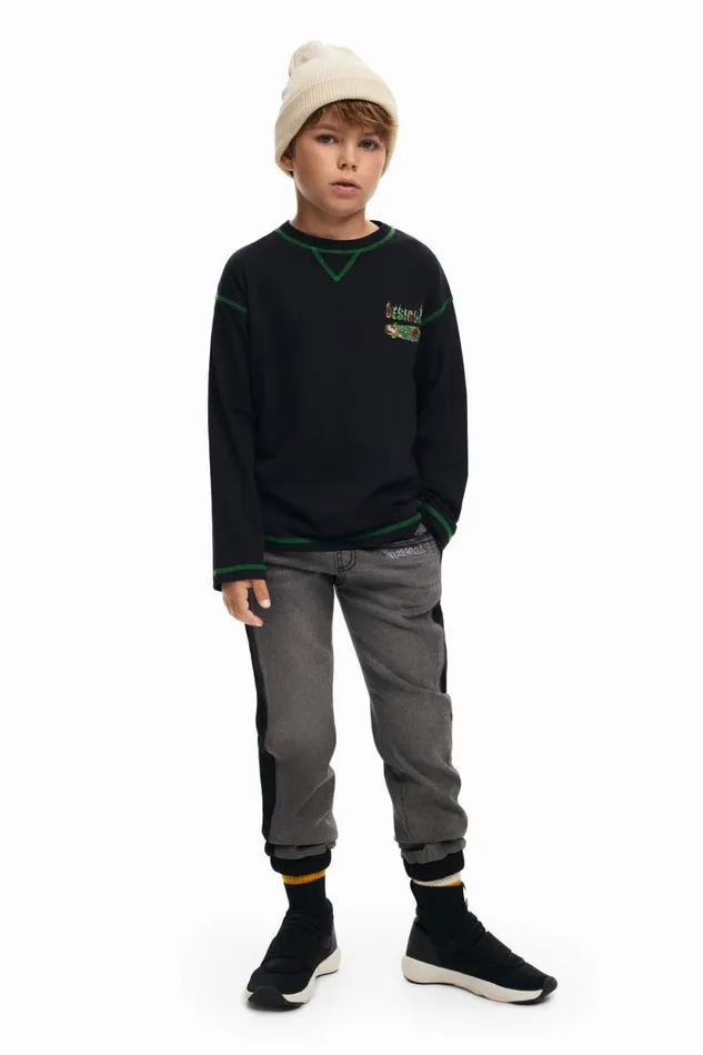 Tshirts And Shirts Kids Desigual Skate Hoodie Black