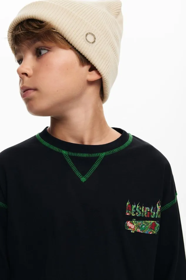 Tshirts And Shirts Kids Desigual Skate Hoodie Black