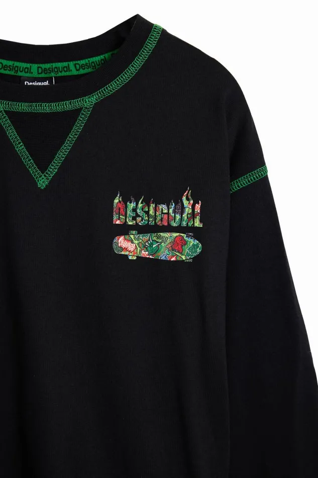 Tshirts And Shirts Kids Desigual Skate Hoodie Black
