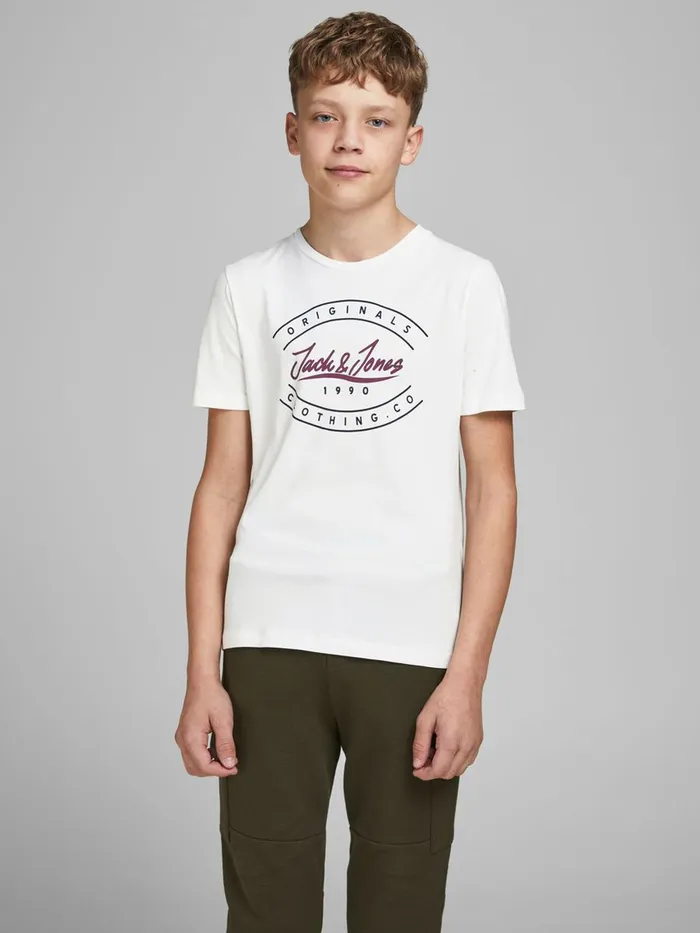 Tshirts JACK and JONES Junior BOYS 2PACK TSHIRT White Cloud Dancer On Sale