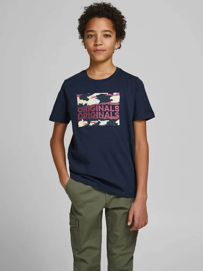 Tshirts JACK and JONES Junior BOYS CAMO LOGO TSHIRT Blue Navy Blazer Gift 4 You Tshirts JACK and JONES Junior BOYS CAMO LOGO TSHIRT Blue Navy Blazer Gift 4 You