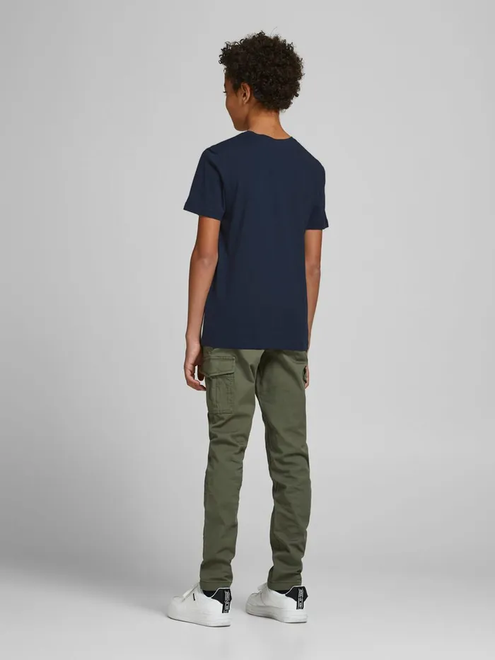 Tshirts JACK and JONES Junior BOYS CAMO LOGO TSHIRT Blue Navy Blazer Gift 4 You