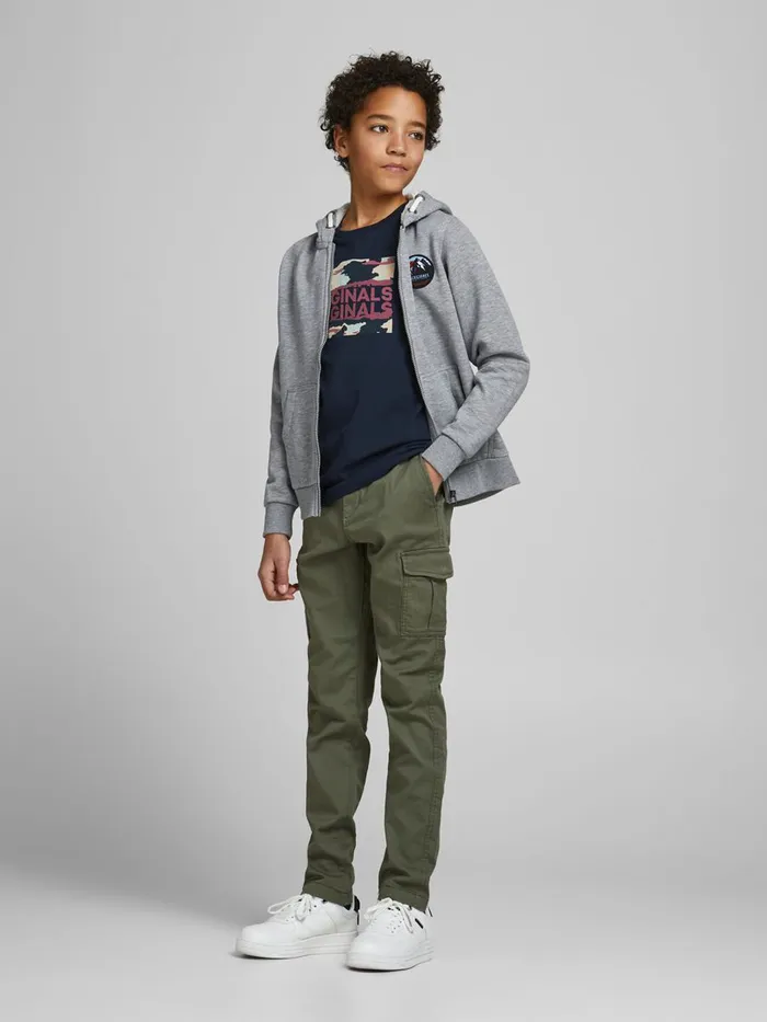Tshirts JACK and JONES Junior BOYS CAMO LOGO TSHIRT Blue Navy Blazer Gift 4 You
