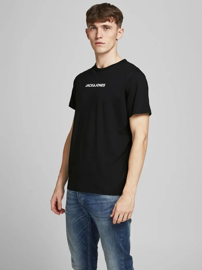 Tshirts JACK and JONES Mens 3PACK COTTON JERSEY LOGO TSHIRT Black Black Gift for Friend Tshirts JACK and JONES Mens 3PACK COTTON JERSEY LOGO TSHIRT Black Black Gift for Friend