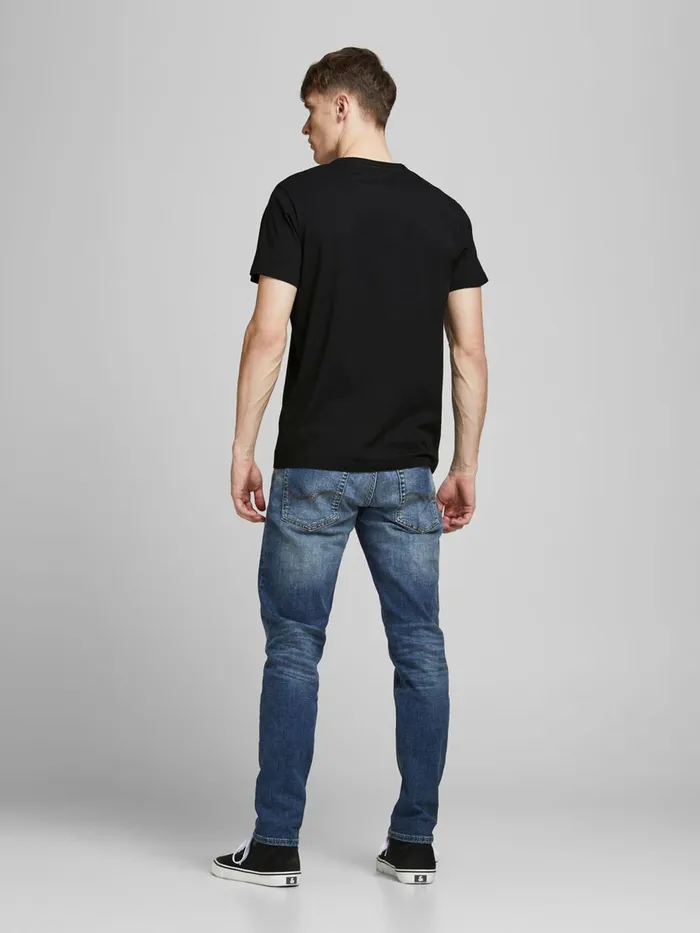 Tshirts JACK and JONES Mens 3PACK COTTON JERSEY LOGO TSHIRT Black Black Gift for Friend