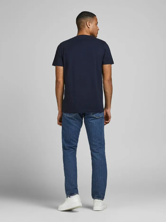 Tshirts JACK and JONES Mens BOXED LOGO TSHIRT Blue Navy Blazer On Sale