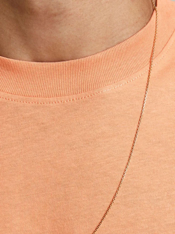 Tshirts JACK and JONES Mens BOXY FIT COTTON TSHIRT Pastel Shell Coral Cheap On Sale