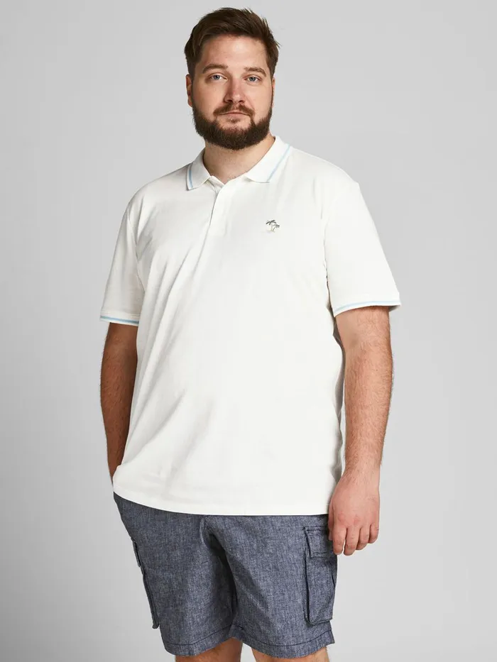 Tshirts JACK and JONES Mens CLASSIC PLUS SIZE POLO White Cloud Dancer Near Me Tshirts JACK and JONES Mens CLASSIC PLUS SIZE POLO White Cloud Dancer Near Me