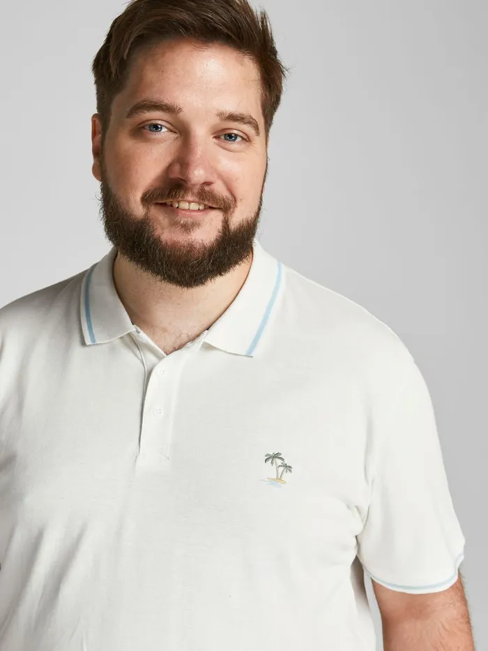 Tshirts JACK and JONES Mens CLASSIC PLUS SIZE POLO White Cloud Dancer Near Me