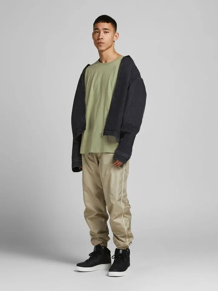 Tshirts JACK and JONES Mens COLOUR BLOCK TSHIRT Green Oil Green Online