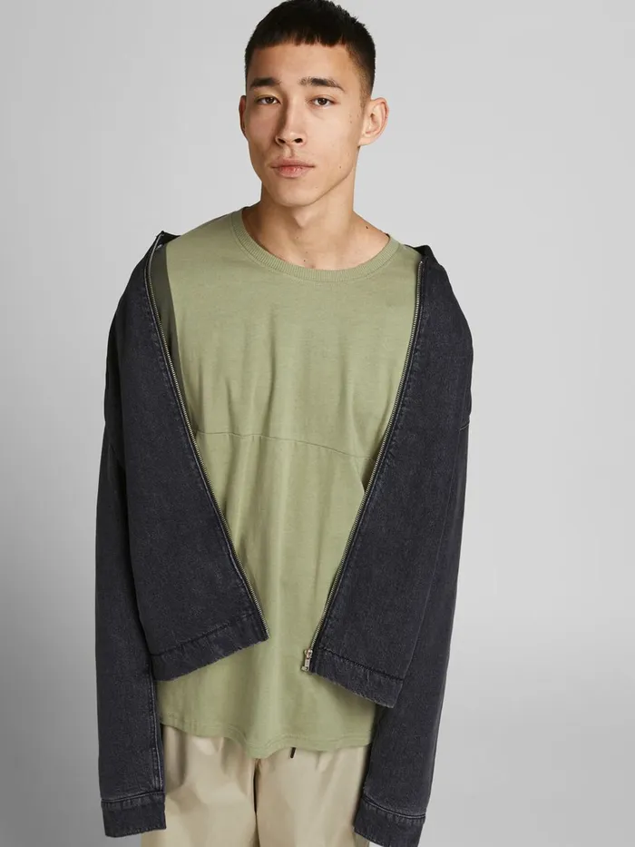 Tshirts JACK and JONES Mens COLOUR BLOCK TSHIRT Green Oil Green Online