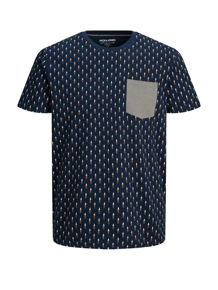 Tshirts JACK and JONES Mens CONTRAST POCKET TSHIRT Blue Navy Blazer On Sale