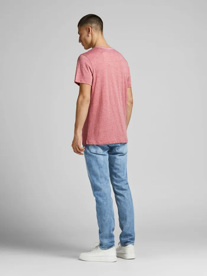Tshirts JACK and JONES Mens FRONT LOGO PRINT TSHIRT Pink Slate Rose Cheap On Sale