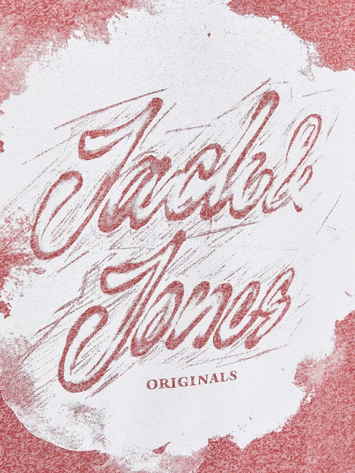 Tshirts JACK and JONES Mens FRONT LOGO PRINT TSHIRT Pink Slate Rose Cheap On Sale