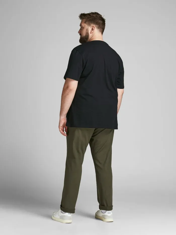 Tshirts JACK and JONES Mens LOGO PLUS SIZE TSHIRT Black Black Near Me