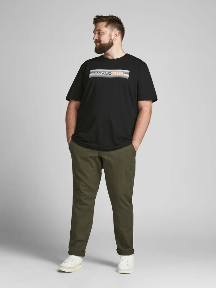 Tshirts JACK and JONES Mens LOGO PLUS SIZE TSHIRT Black Black Near Me