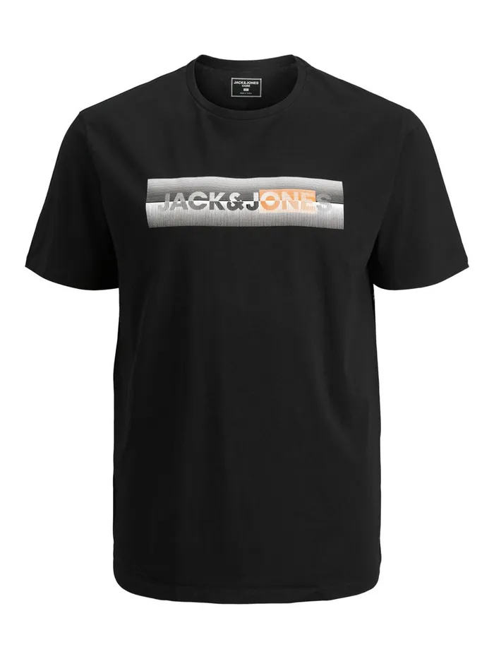 Tshirts JACK and JONES Mens LOGO PLUS SIZE TSHIRT Black Black Near Me