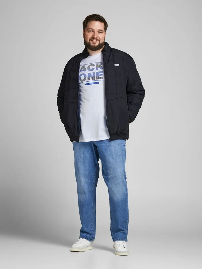 Tshirts JACK and JONES Mens LOGO PRINT PLUS SIZE TSHIRT White White Popular