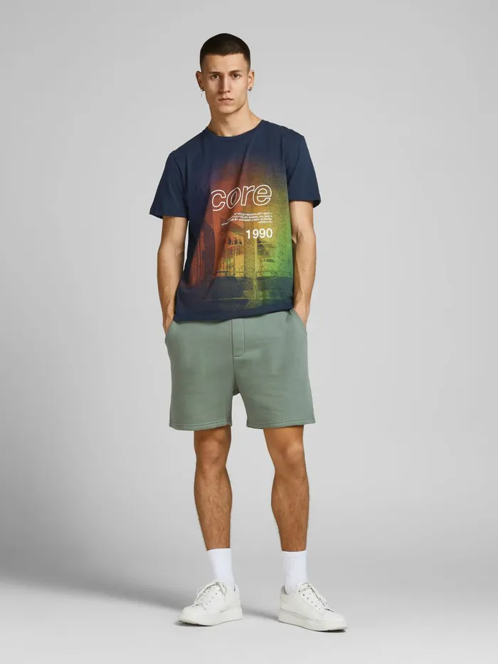 Tshirts JACK and JONES Mens LOGO SPRAY PAINT TSHIRT Blue Navy Blazer Casaul
