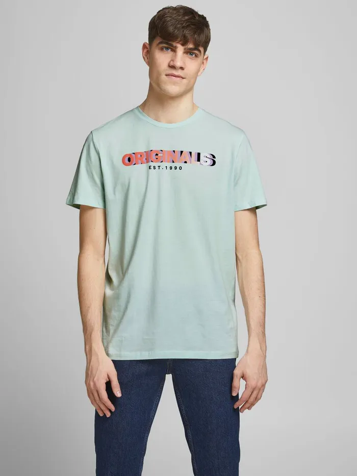 Tshirts JACK and JONES Mens LOGO TSHIRT Blue Pale Blue Gift Ideas