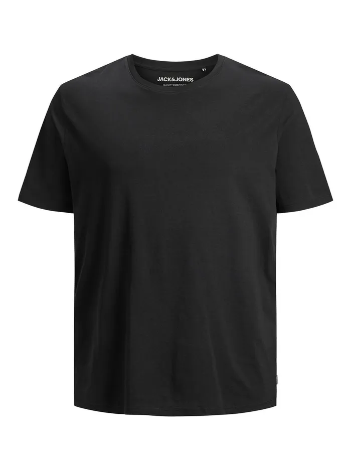 Tshirts JACK and JONES Mens ORGANIC COTTON PLUS SIZE TSHIRT Black Black Casaul