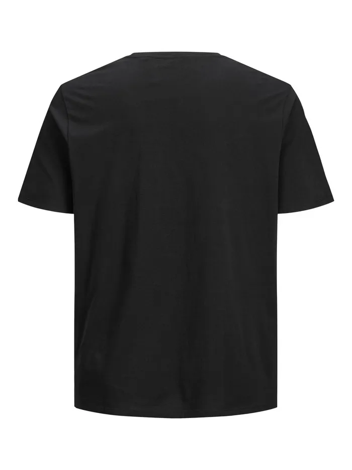 Tshirts JACK and JONES Mens ORGANIC COTTON PLUS SIZE TSHIRT Black Black Casaul