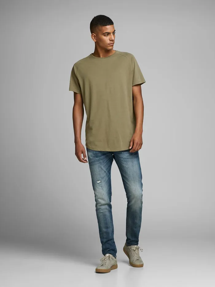 Tshirts JACK and JONES Mens ORGANIC COTTON TSHIRT Green Dusky Green Cheap On Sale