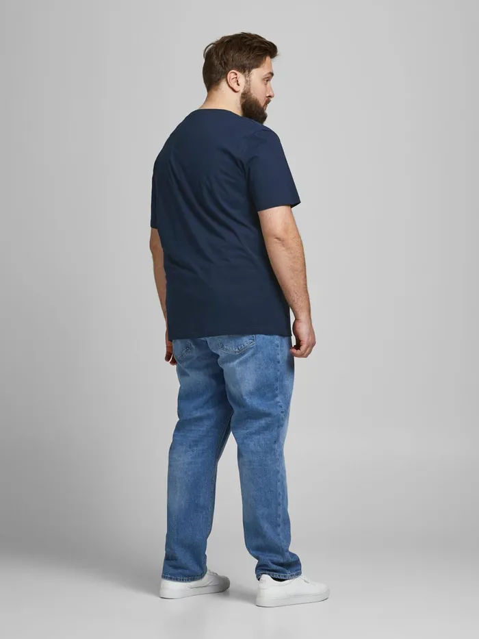 Tshirts JACK and JONES Mens PHOTO PRINT PLUS SIZE TSHIRT Blue Navy Blazer Gift for Friend
