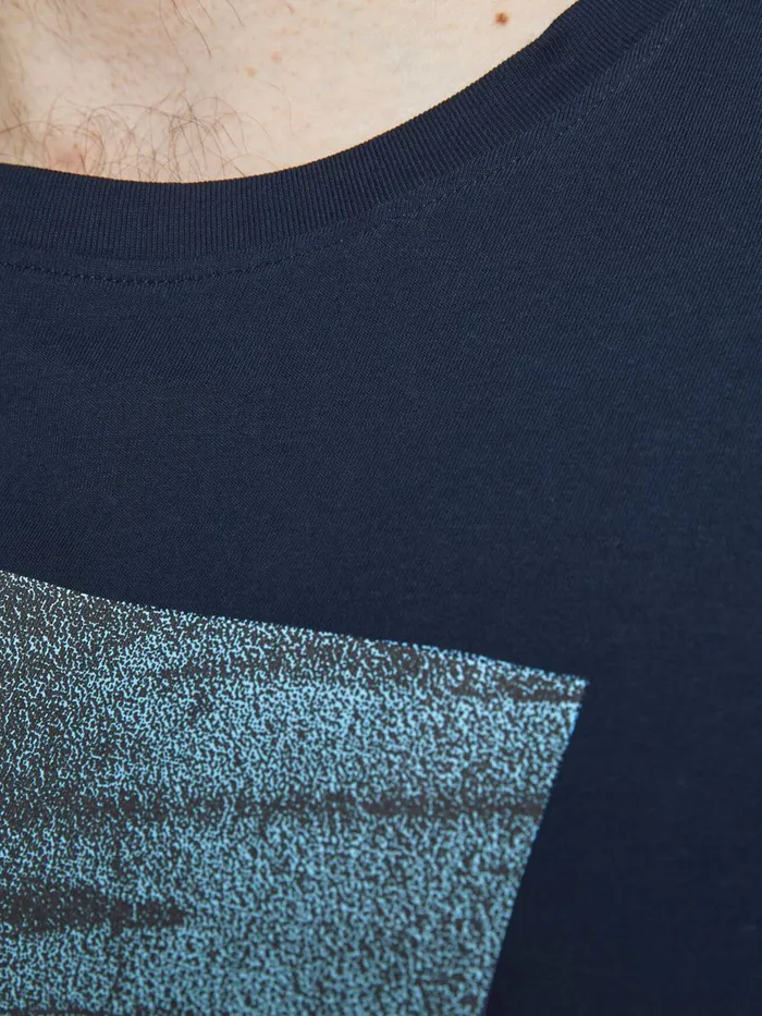 Tshirts JACK and JONES Mens PHOTO PRINT PLUS SIZE TSHIRT Blue Navy Blazer Gift for Friend
