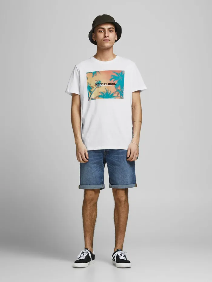 Tshirts JACK and JONES Mens PHOTO PRINT TSHIRT White White Gift Ideas