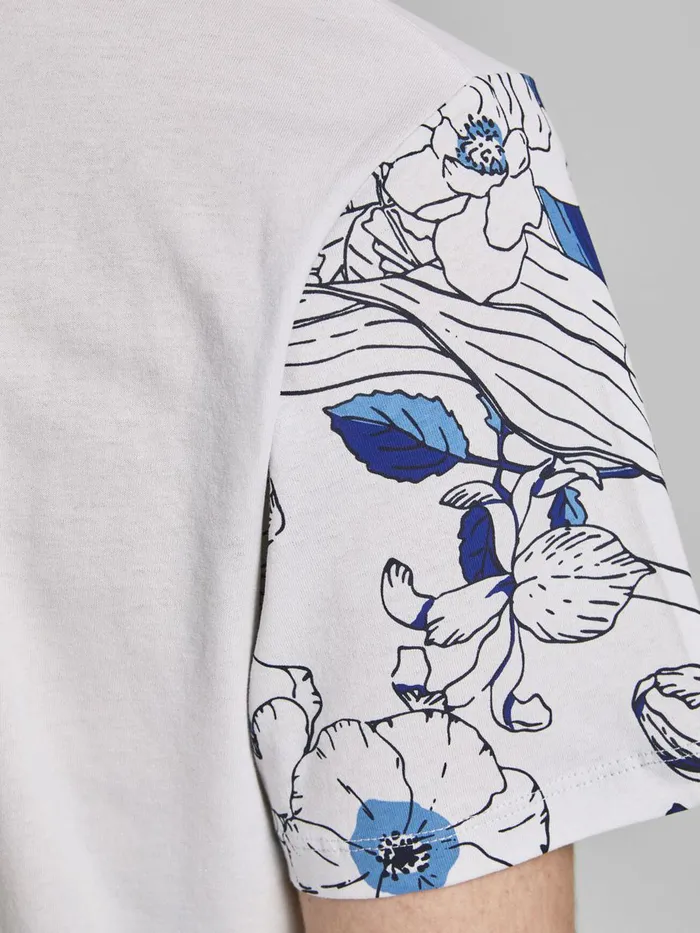 Tshirts JACK and JONES Mens PRINTED TSHIRT Grey Glacier Gray Popular