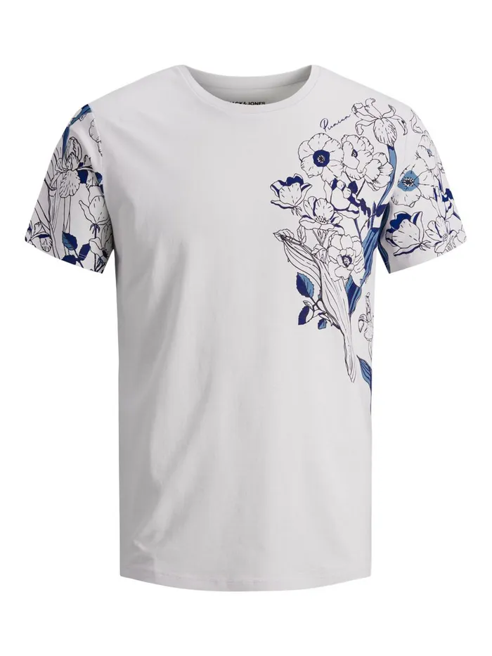 Tshirts JACK and JONES Mens PRINTED TSHIRT Grey Glacier Gray Popular