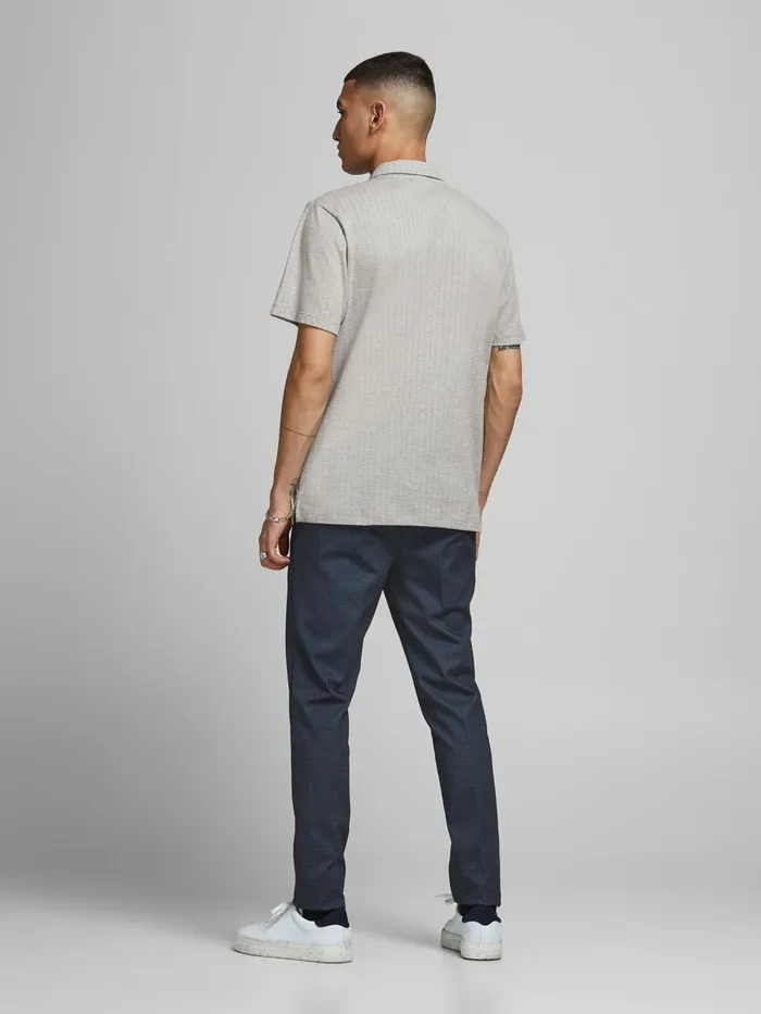 Tshirts JACK and JONES Mens REGULAR FIT KNITTED ZIP POLO SHIRT Grey New Sage Gift Ideas