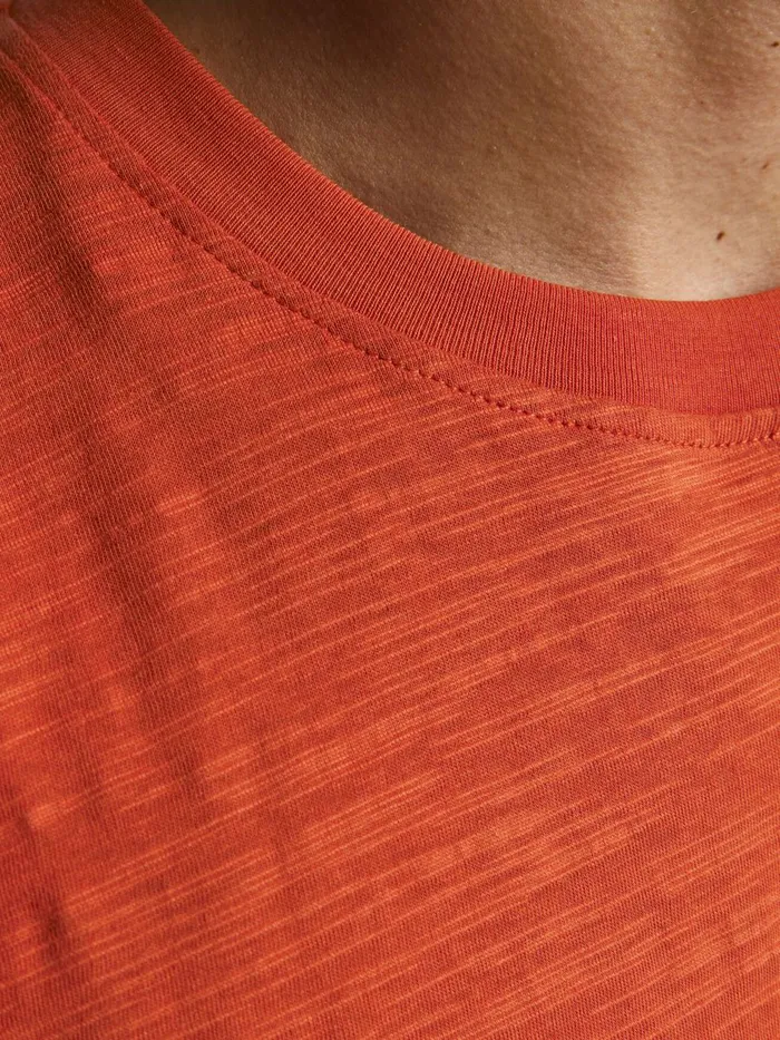 Tshirts JACK and JONES Mens REGULAR FIT SOLID TSHIRT Red Mecca Orange Popular