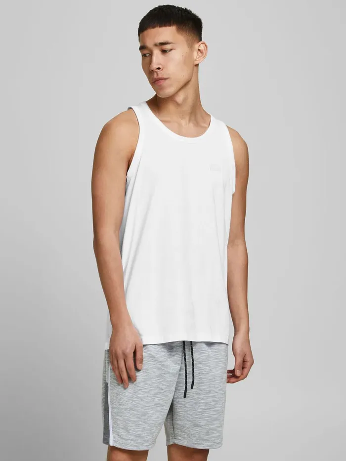 Tshirts JACK and JONES Mens REGULAR FIT TANK TOP White White Near Me