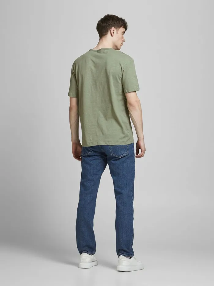 Tshirts JACK and JONES Mens RELAXED FIT PRINT TSHIRT Green Sea Spray Casaul