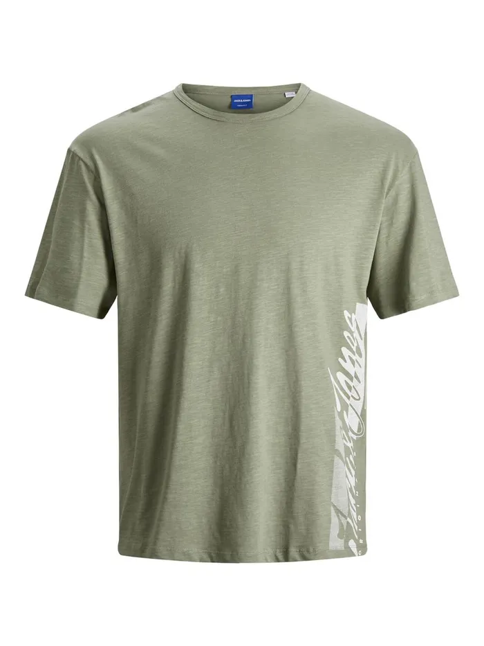 Tshirts JACK and JONES Mens RELAXED FIT PRINT TSHIRT Green Sea Spray Casaul